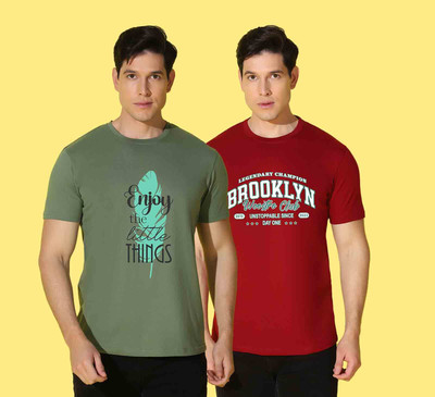 WOOSTRO Typography Men Round Neck Multicolor T-Shirt