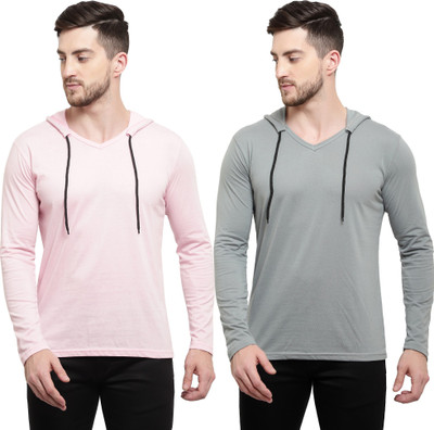 Tresna Trending Solid Men Hooded Neck Multicolor T-Shirt