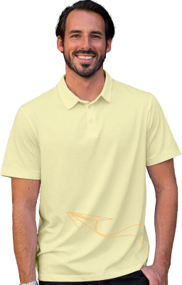 Fighterhero Printed Men Polo Neck Yellow T-Shirt