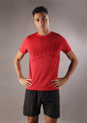 Force NXT Printed Men Round Neck Red T-Shirt
