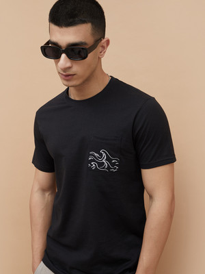 Fame Forever by Lifestyle Printed Men Round Neck Black T-Shirt