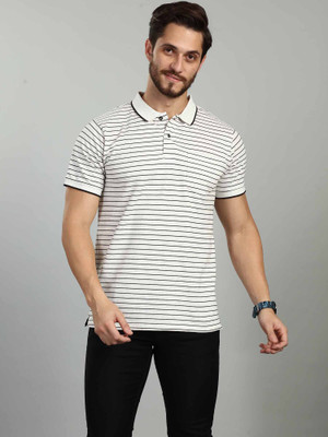 BE POSITIVE Colorblock Men Polo Neck Beige T-Shirt