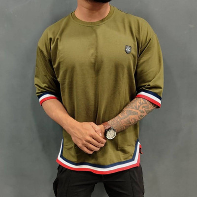 HIGHLENCE Solid Men Round Neck Green T-Shirt