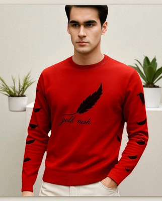 Teezler Printed Men Round Neck Red T-Shirt
