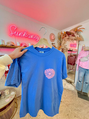TRENDY TEES Graphic Print Women Round Neck Blue T-Shirt