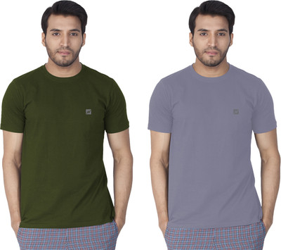 Lux Nitro Solid Men Round Neck Multicolor T-Shirt