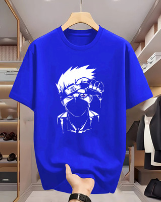 Beaumen Superhero Men Round Neck Blue T-Shirt