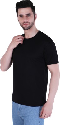 Solid Men Black T-Shirt