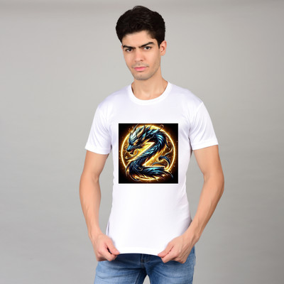 Ridawear Graphic Print Men Round Neck White T-Shirt