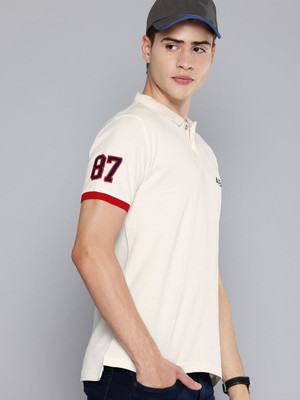 AEROPOSTALE Solid Men Polo Neck White T-Shirt