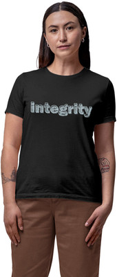 Fighterhero Typography Women Round Neck Grey T-Shirt