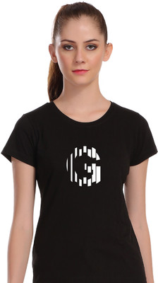 APEX Typography Women Round Neck Black T-Shirt