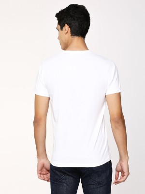 Pepe Jeans Solid Men V Neck White T-Shirt