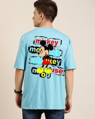 clickwell Printed, Typography Men Round Neck Blue T-Shirt