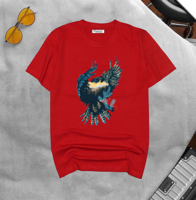 Magneto Printed Men Round Neck Red T-Shirt