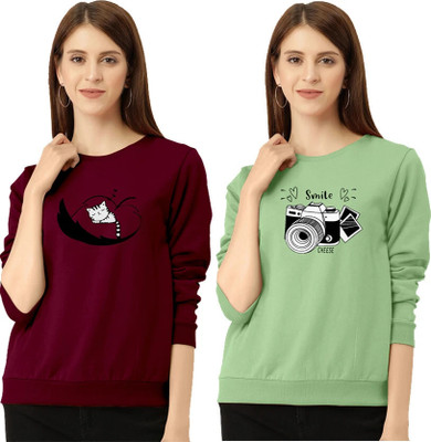 ZentWorld Printed Women Round Neck Multicolor T-Shirt