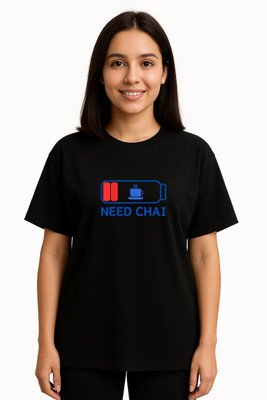 DeRaDA Solid Women Round Neck Black T-Shirt