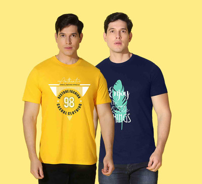 WOOSTRO Graphic Print Men Round Neck Multicolor T-Shirt
