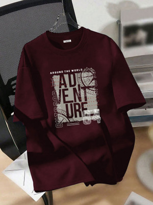 Magneto Printed Men Round Neck Maroon T-Shirt