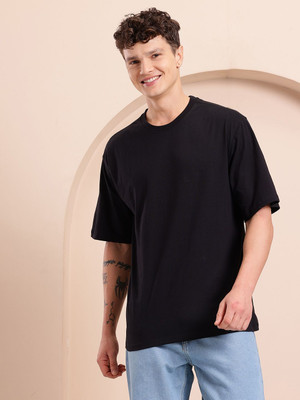 Mast & Harbour Printed Men Round Neck Black T-Shirt