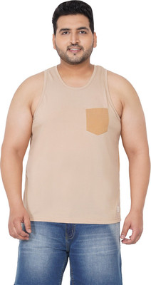 JOHN PRIDE Solid Men Round Neck Brown T-Shirt