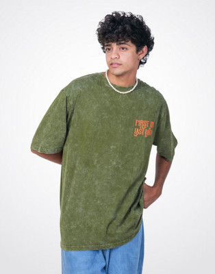 Lynx Printed Men Crew Neck Green T-Shirt