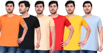 Verient Solid Men Round Neck Multicolor T-Shirt