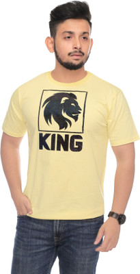 Dil Se Printed Men Round Neck Yellow T-Shirt