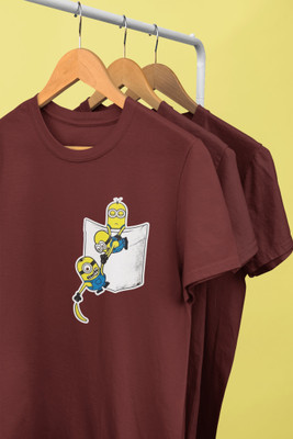 The Trend Tees Graphic Print Men Round Neck Brown T-Shirt