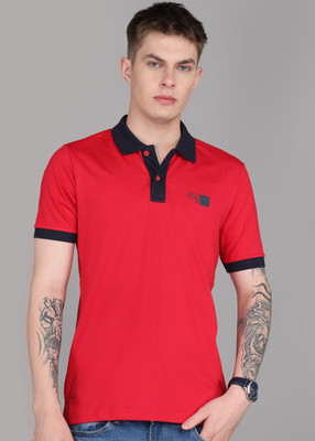 United Colors of Benetton Solid Men Polo Neck Red T-Shirt