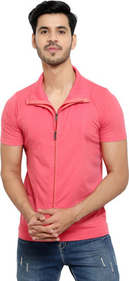 JB Jangoboy Solid Men Polo Neck Red T-Shirt