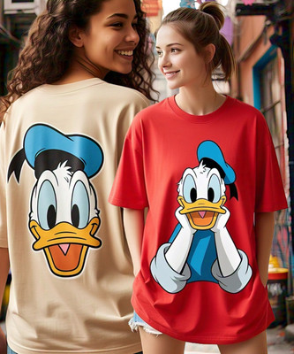 DISNEY by DreamBe Printed Women Round Neck Multicolor T-Shirt