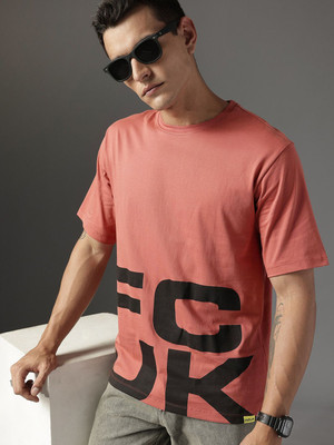 FCUK Printed Men Round Neck Red T-Shirt
