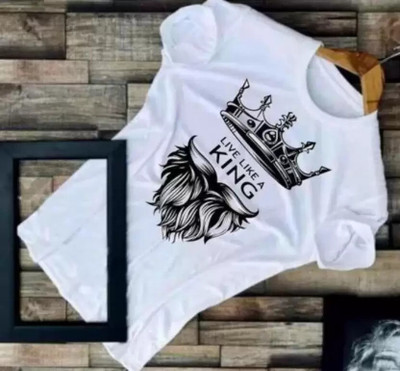 PRINCE CREATION Printed Men Round Neck White T-Shirt