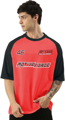Bell Paper Printed Men Round Neck Red T-Shirt