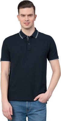 RED TAPE Solid Men Polo Neck Dark Blue T-Shirt