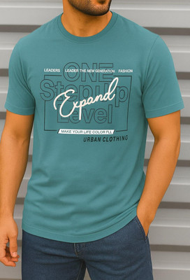 SCUBA Printed Men Round Neck Grey T-Shirt