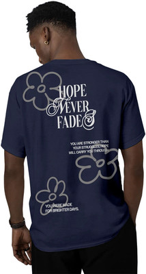 Fighterhero Printed Men Round Neck Navy Blue T-Shirt