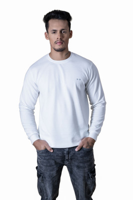 MANBOW Solid Men Round Neck White T-Shirt