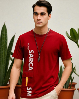 Autna Printed Men Round Neck Red T-Shirt