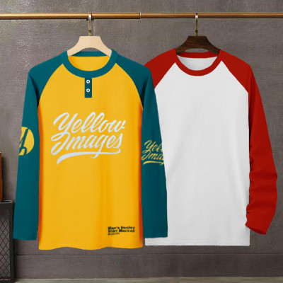 Try This Colorblock Men Round Neck Multicolor T-Shirt