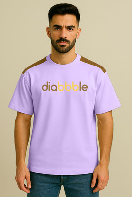 Culish Trend Graphic Print Men Round Neck Purple T-Shirt