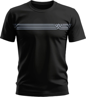 Warriorworld Typography Men Round Neck Black T-Shirt