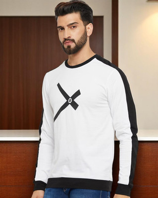FASHIUM Printed Men Round Neck White T-Shirt