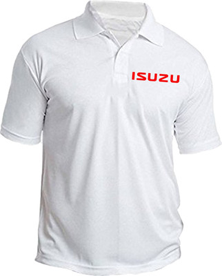 GoobyDooby Self Design, Solid, Sporty Couple Polo Neck White T-Shirt
