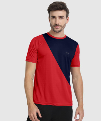 FTX Colorblock Men Round Neck Multicolor T-Shirt