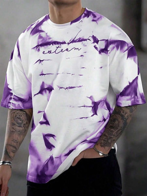 COPEHHI Printed Men Round Neck Purple T-Shirt