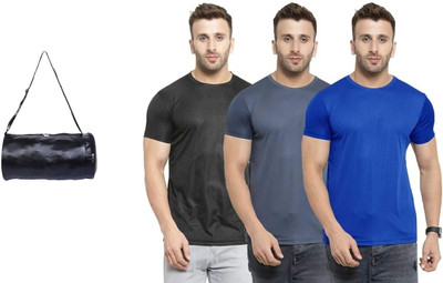 Sector Z Solid Men Round Neck Multicolor T-Shirt