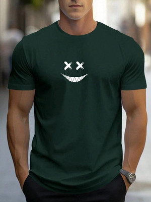 Vmens99 Printed Men Round Neck Dark Green T-Shirt