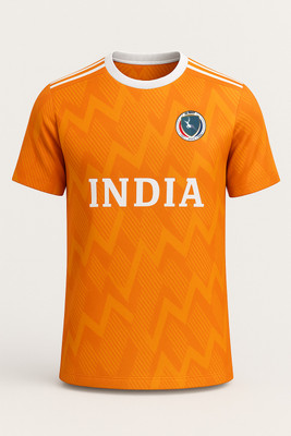 SNO Sports Printed Men Round Neck Orange T-Shirt